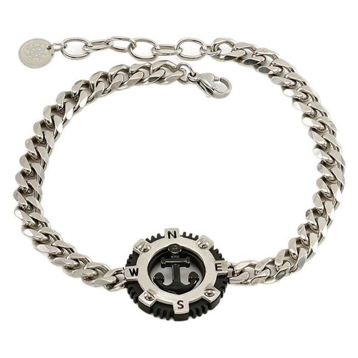 1 Paar grenzüberschreitende Mode personalisierte runde Marke Anker Armband Männer Hip-Hop Trend All-Match Edelstahl Armband Schmuck Herren Herren Armband h5Bild6