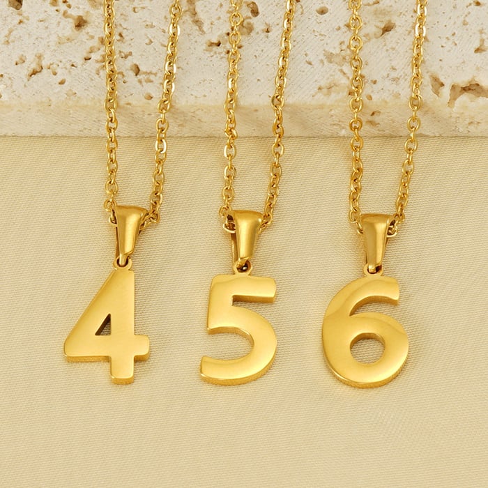 1 Piece Golden Simple Series Simple Letter Women's Pendant Necklaces h5Picture5