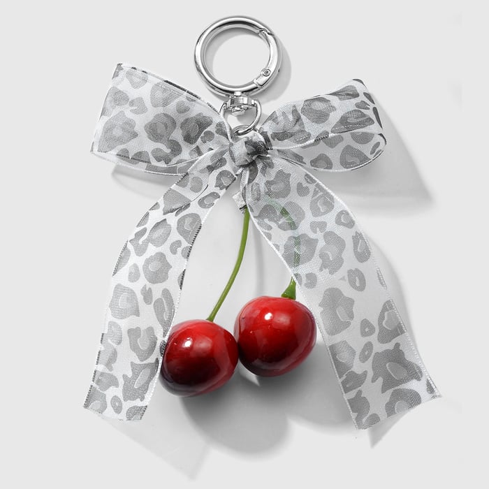 1 Piece Sweet Lace Leopard Bow Bag Charms h5Picture9