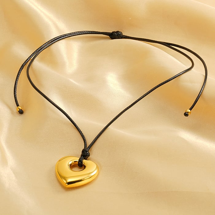 1 piece simple series classic heart stainless steel  gold plated women pendant necklaces h5Picture3