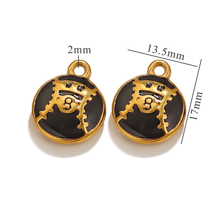 1 paar simple series sport geometrischer edelstahl vergoldet unisex anhänger h5Bild3