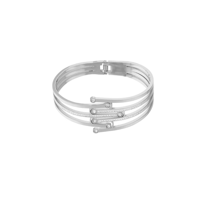 1 Stück luxuriöse Serie natürlicher geometrischer Edelstahl Goldfarben Damen Armreifen h5Bild7