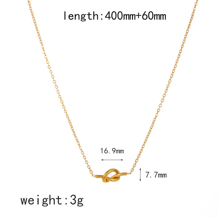 1 Pair Designable Style Chic Knot Shape Stainless Steel Gold Color Women's Stud Earrings h5Picture5