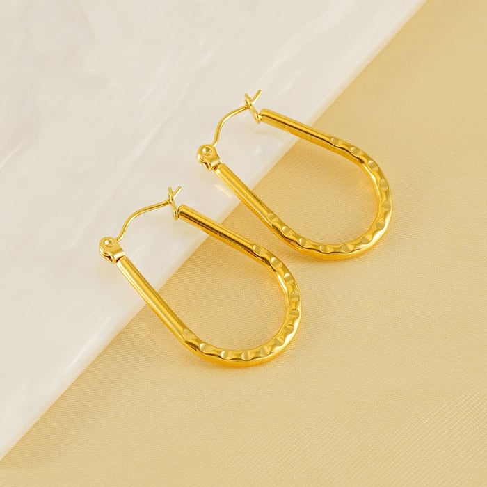 1 pair simple series simple geometric stainless steel  gold plated women drop earrings h5Picture4