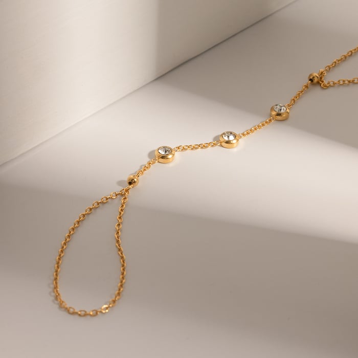 1 stück simple series linie edelstahl goldfarben damen kettenarmbänder h5Bild7