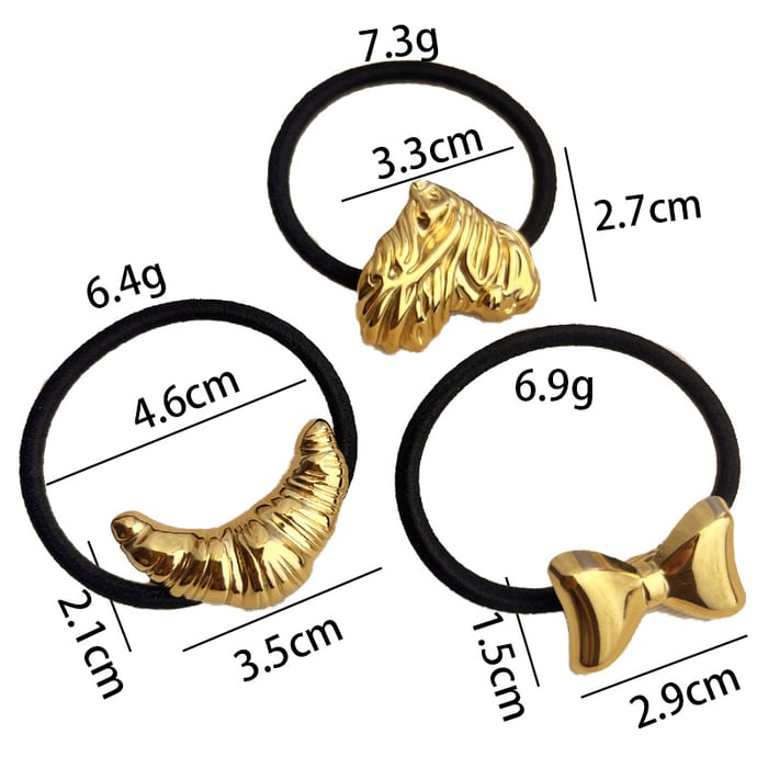 1 Stück Simple Series Niedliches Herz Edelstahl Goldfarben Damen Haargummis h5Bild5