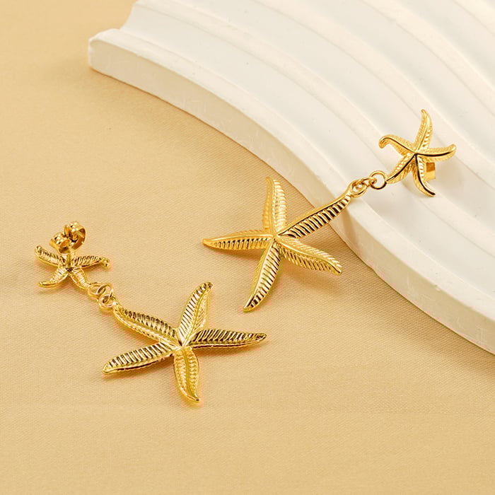 1 paire de boucles d&#39;oreilles tortue classiques en acier inoxydable plaqué or  pour femme Image3