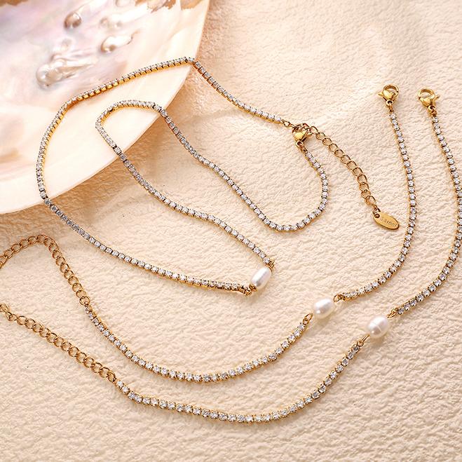 1 Piece Classic Series Retro Geometric Titanium Steel   Gold Color  Women's Chain Necklaces h5Picture8