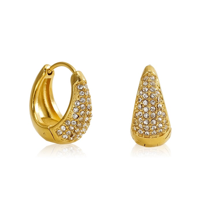 1 Paar Creolen aus der Simple Series Daily aus Titanstahl mit 18 Karat Vergoldung für Damen h5Bild6