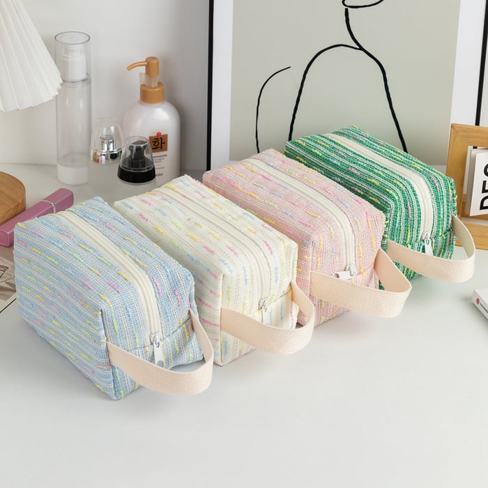 1 Piece Colorful Striped Women's Makeup Bags h5Picture4