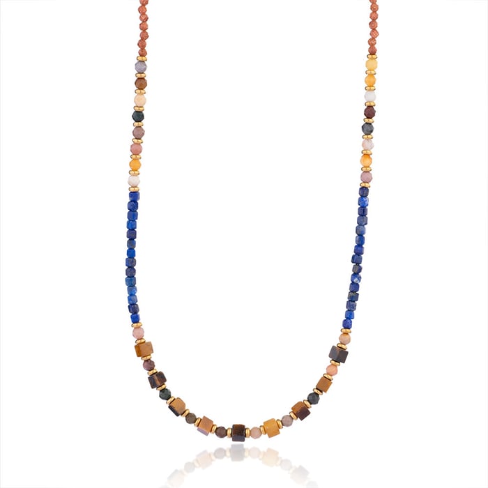 1 Piece Bohemia Style Classic Beads Stainless Steel Tiger's-eye Natural Stone Women's Beaded Necklaces h5Picture8
