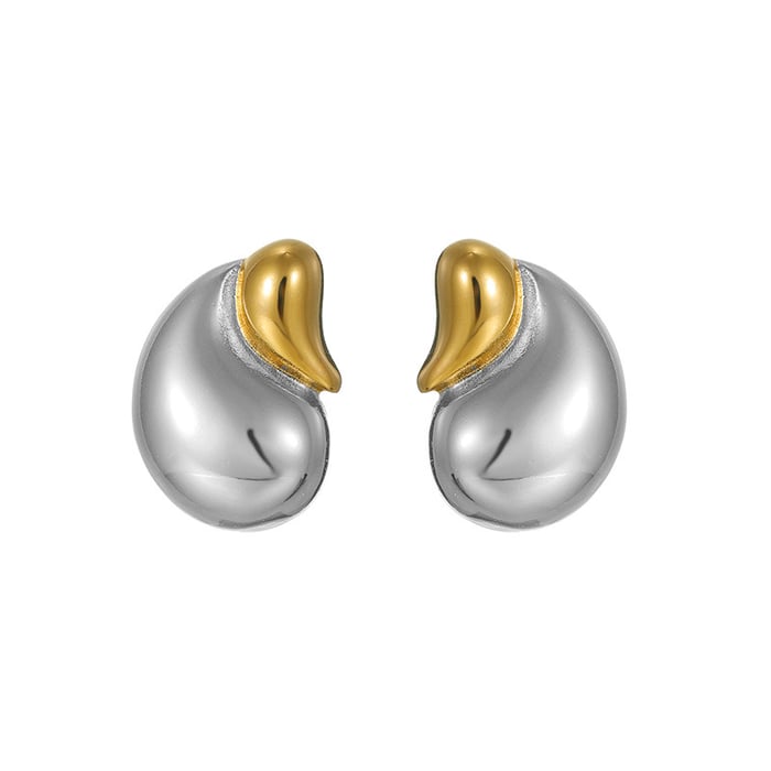 1 Paar Simple Series Casual Droplet Edelstahl 14K vergoldet Damen Ohrstecker h5Bild5