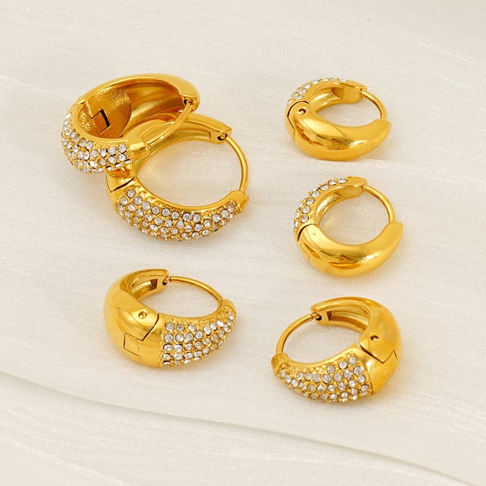 1 Paar Creolen aus der Simple Series Daily aus Titanstahl mit 18 Karat Vergoldung für Damen h5Bild5