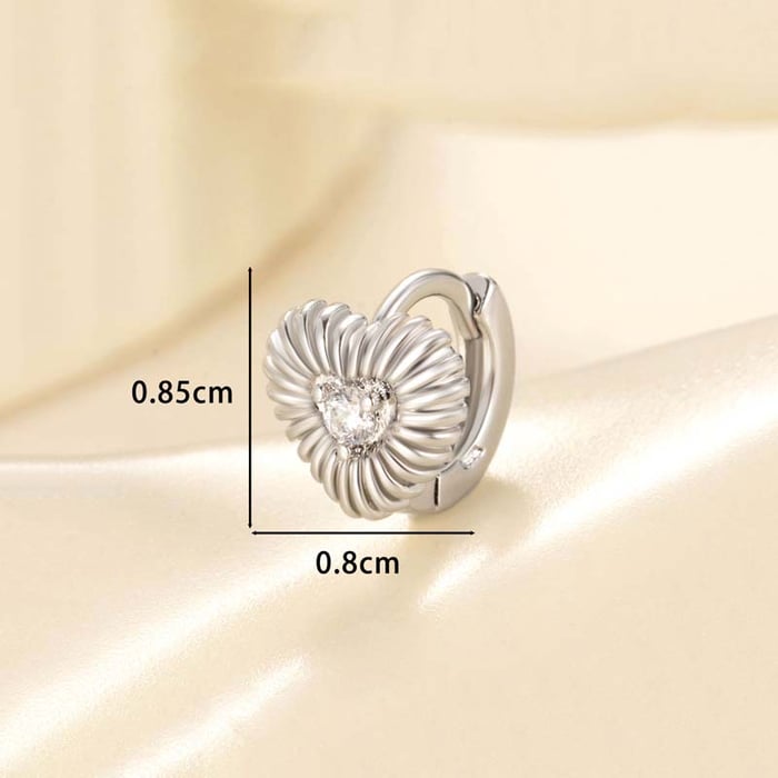 1 Stück Simple Series Simple Heart Kupfer Kein Beschichtungsmaterial Zirkon Damen Creolen h5Bild4