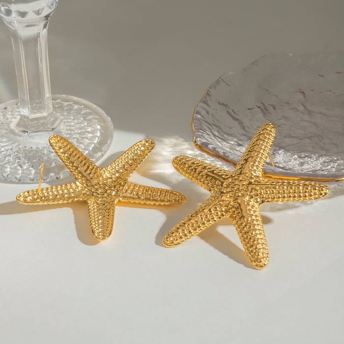 1 pair simple series vacation turtle stainless steel  gold plated women stud earrings h5Picture4