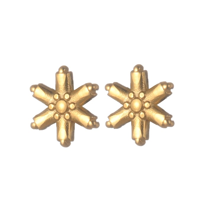 1 Paar Simple Series Klassische Pflanzen Edelstahl 18 Karat vergoldet Damen Ohrstecker h5Bild5