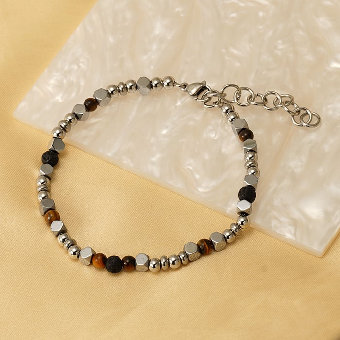1 pezzo semplice serie classica in acciaio inossidabile braccialetti a catena da donna h5Immagine3