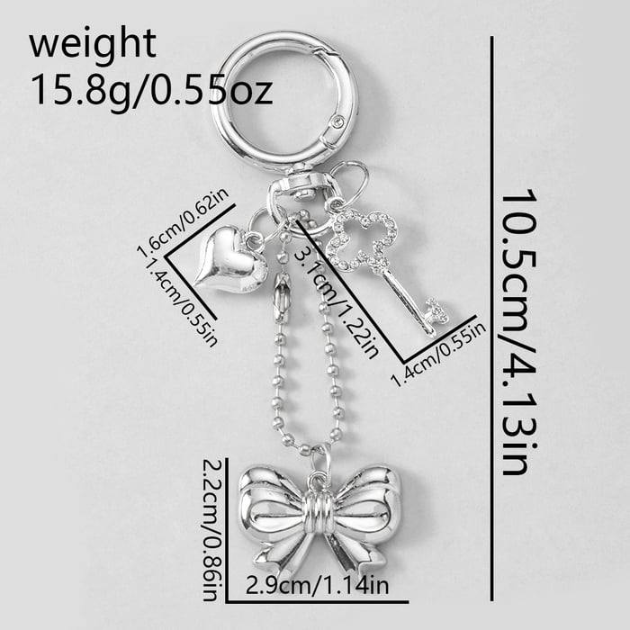 1 Piece Simple Bow & Love Bag Charms Picture7
