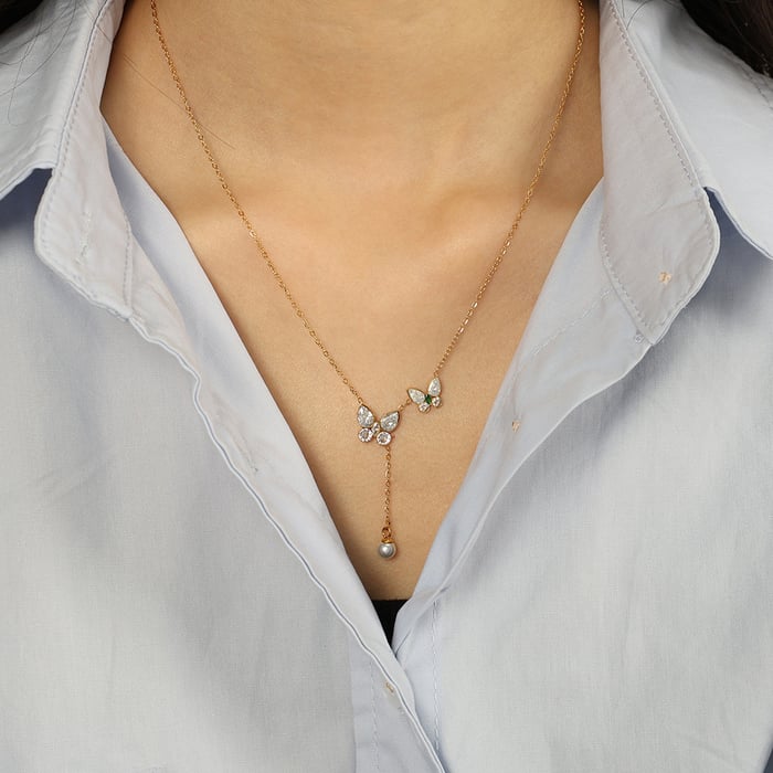 1 Piece Gorgeous Series Exquisite Butterfly Stainless Steel Gold Color Women's Pendant Necklaces h5Picture6