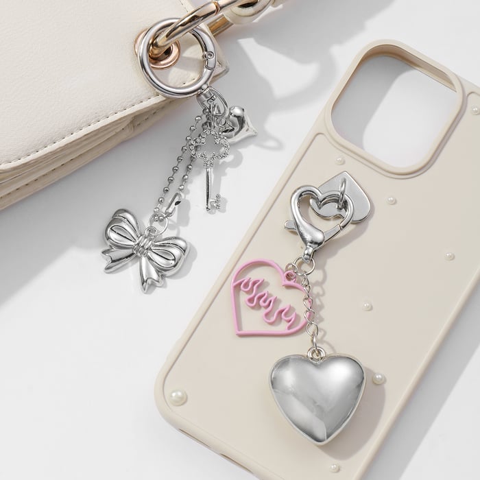 1 Piece Simple Bow & Love Bag Charms Picture4