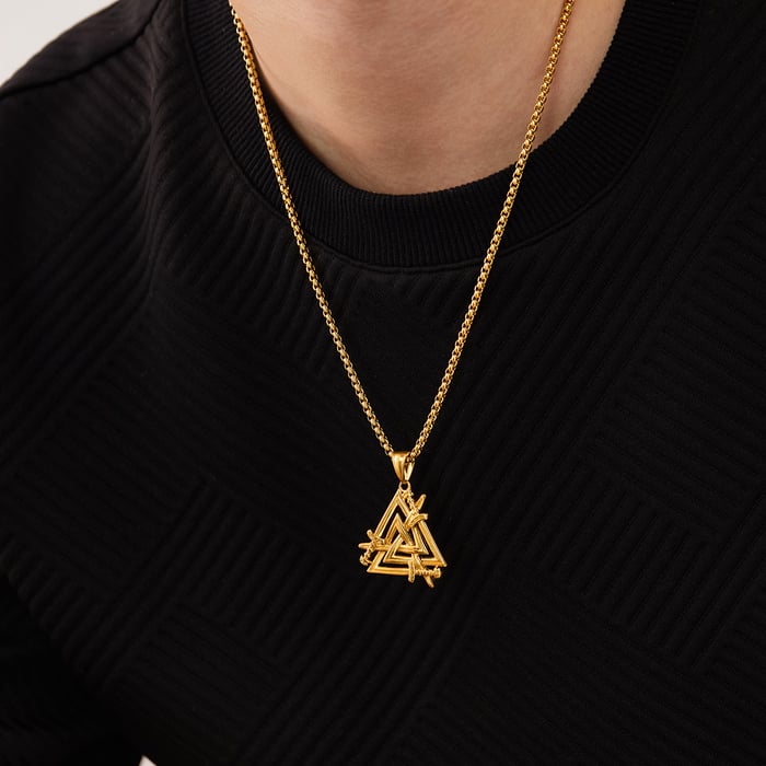 1 Piece Designable Triangle Stainless Steel Men's Pendant Necklaces h5Picture3