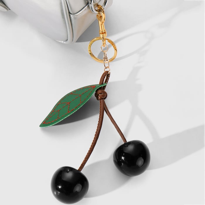 Leather Cherry Bag Charms Picture6