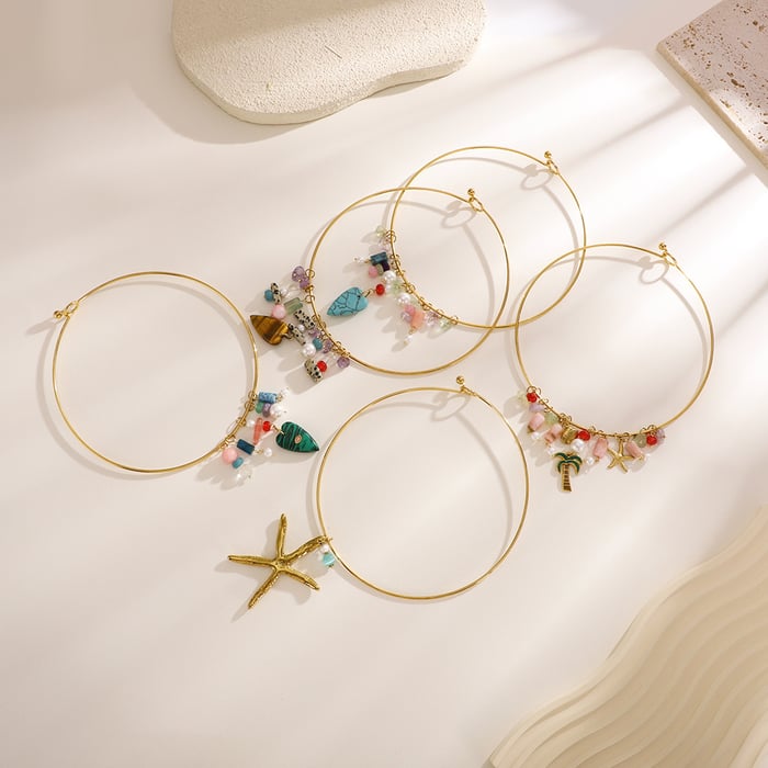 Vacation Oceanic Stainless Steel Gold Color Women's Chokers h5Picture4