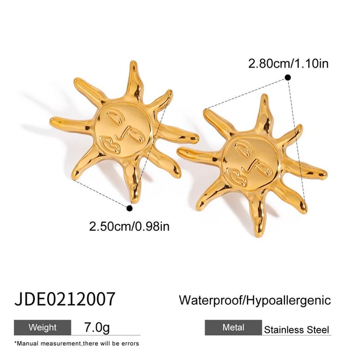 Retro Sonne Edelstahl Gold Farbe Perlen Halsketten