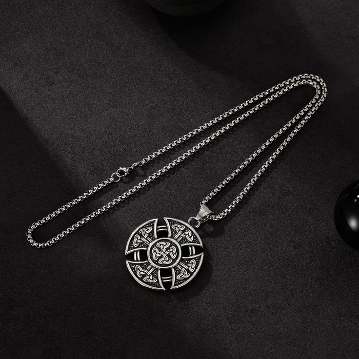 Elegante Herrenhalsketten aus Edelstahl mit keltischem Knoten h5Bild2
