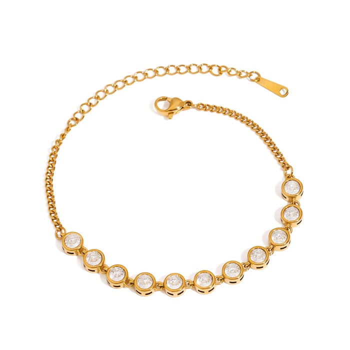 1 Piece Classic Stainless Steel Gold Color Women's Chain Bracelets h5Picture8