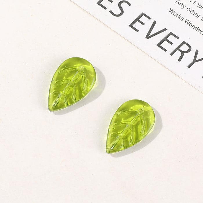 1 Piece Natural Leaf Glass DIY Jewelry Beads