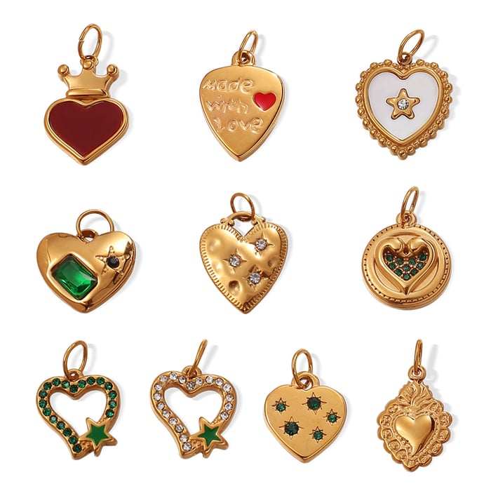 Ciondoli in acciaio inossidabile color oro a forma di cuore giornaliero Immagine5