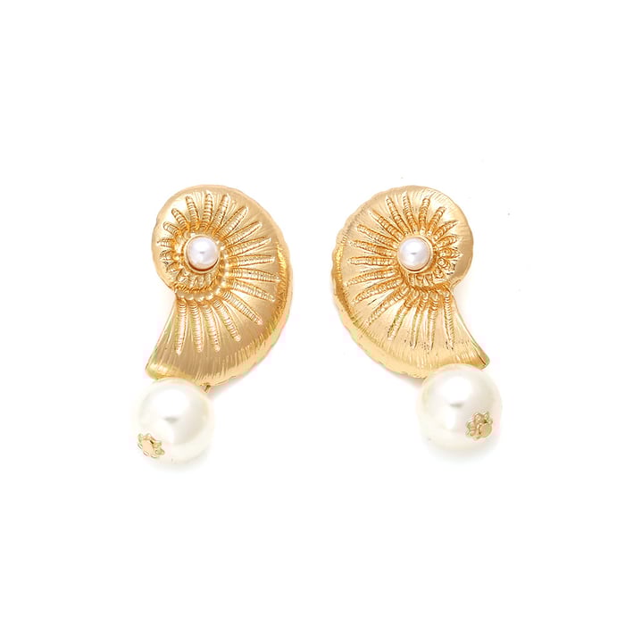 1 Pair Exaggerated  Alloy Whelks Drop Earrings h5Picture3