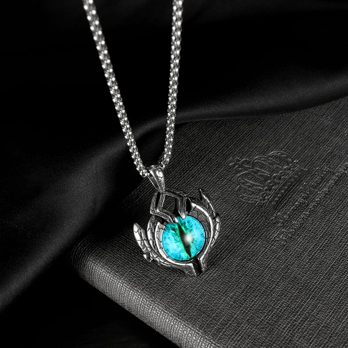 Collana da uomo in acciaio inossidabile con occhio di demone, 1 pezzo h5Immagine4