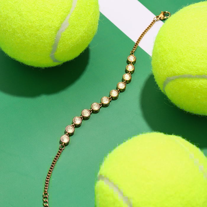 1 Piece Classic Stainless Steel Gold Color Women's Chain Bracelets h5Picture5