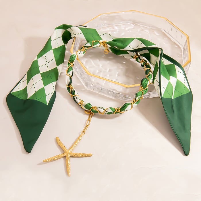Casual Starfish Stainless Steel  Gold Color Pendant Necklaces h5Picture3