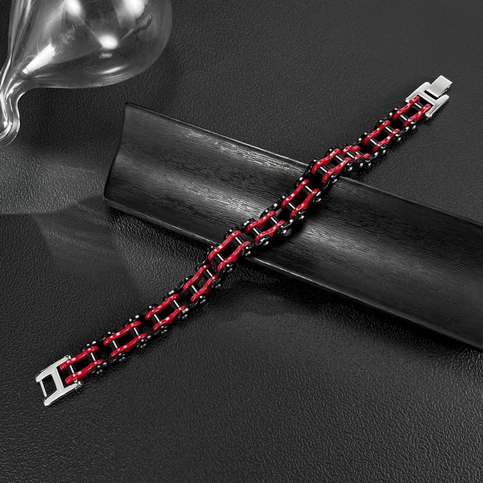Braccialetti da uomo in acciaio inossidabile con catena colorata, 1 pezzo h5Immagine6