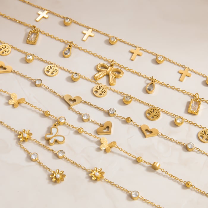Heart Stainless Steel Gold Color Anklets h5Picture5