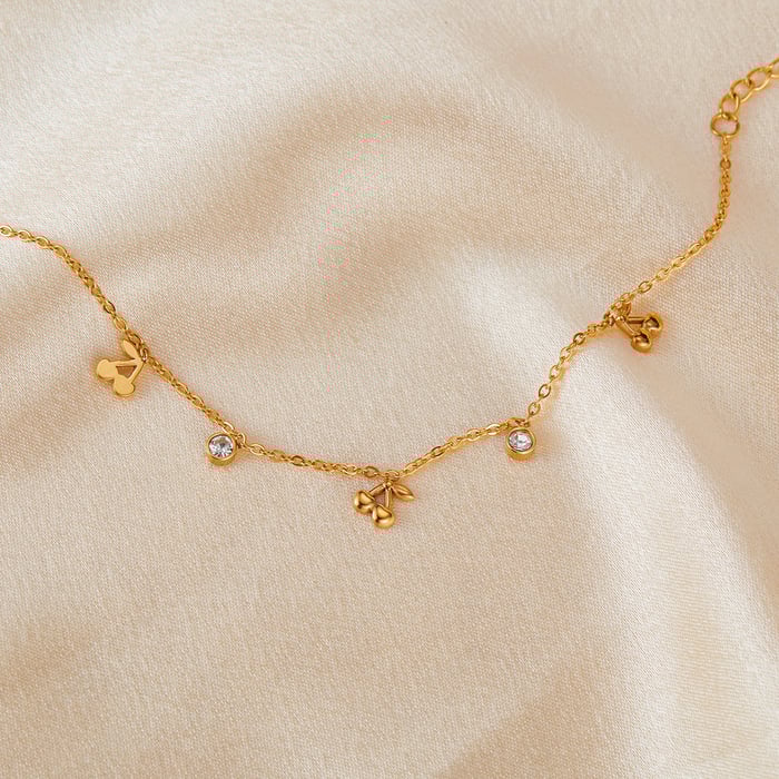 1 Stück Simple Series Simple Plant Edelstahl Goldfarben Damen Kettenarmbänder h5Bild3