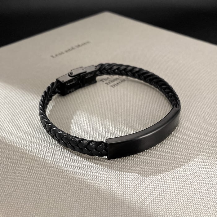 Minimalistische schwarze Herrenarmbänder aus Edelstahl h5Bild2