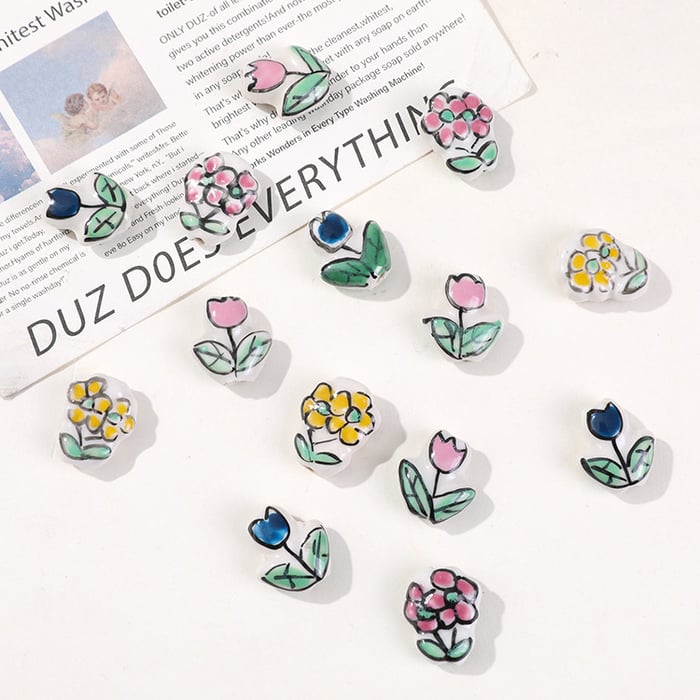 1 Piece Casual Series Flower Ceramics DIY Jewelry Beads h5Picture3