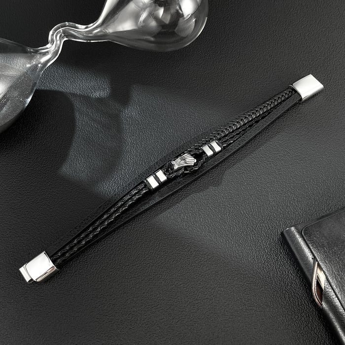 Braccialetti da uomo in acciaio inossidabile multistrato personalizzabili, 1 pezzo h5Immagine2