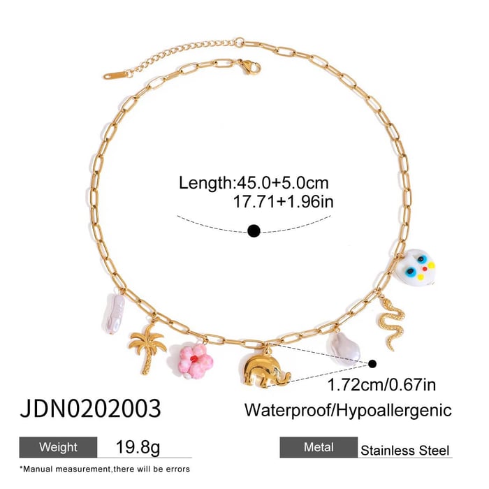 style elephant stainless steel gold color pendant necklaces h5Picture2