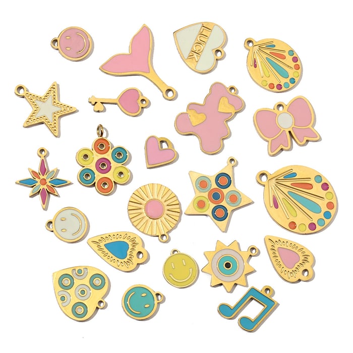 Colorful Bear Stainless Steel Gold Color Pendants h5Picture4