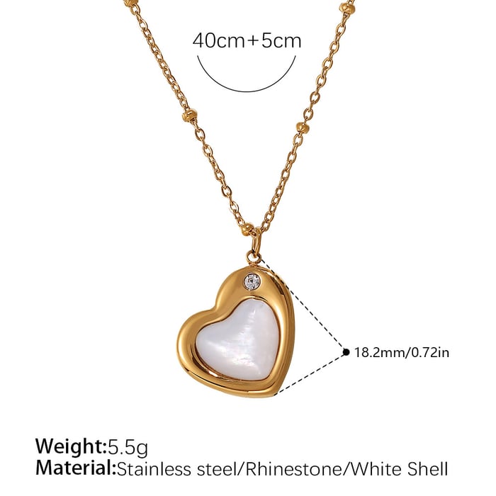 Daily Heart Stainless Steel Gold Color Pendant Necklaces h5Picture2