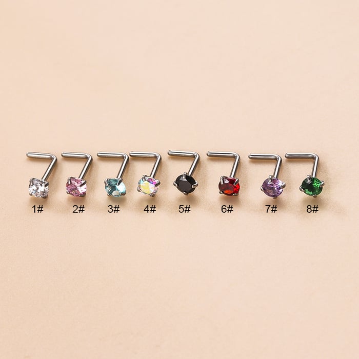 1 piercing para la nariz de circonitas de colores para mujer Imagen5
