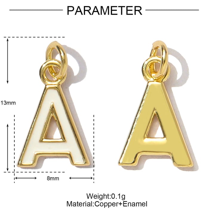 Colorful Letter Oil-drop  Copper Gold Color Pendants h5Picture6