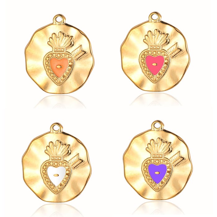 Gorgeous Heart Stainless Steel Gold Color Pendants h5Picture5