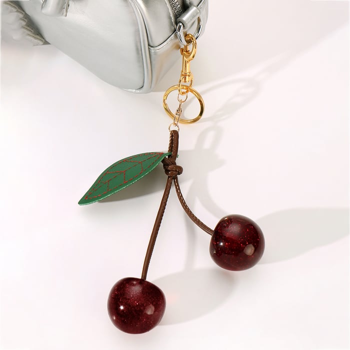 Leather Cherry Bag Charms Picture7