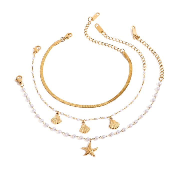 1 Piece Oceanic Stainless Steel Gold Color Women's Charm Bracelets h5Picture5